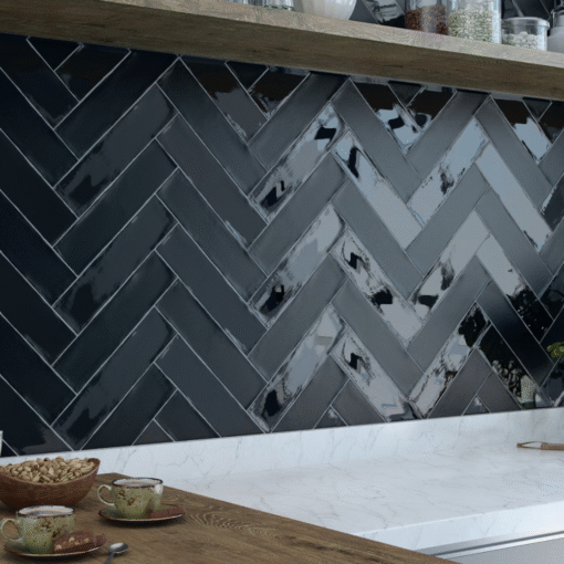 colonial brillo black 75 x 300 mm - lifestyle