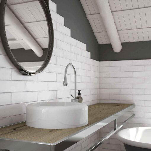 colonial matt white 75 x 300 mm