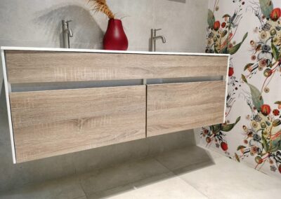 R1200-CUPCARTOAK 1200 slimline cabinet & basin