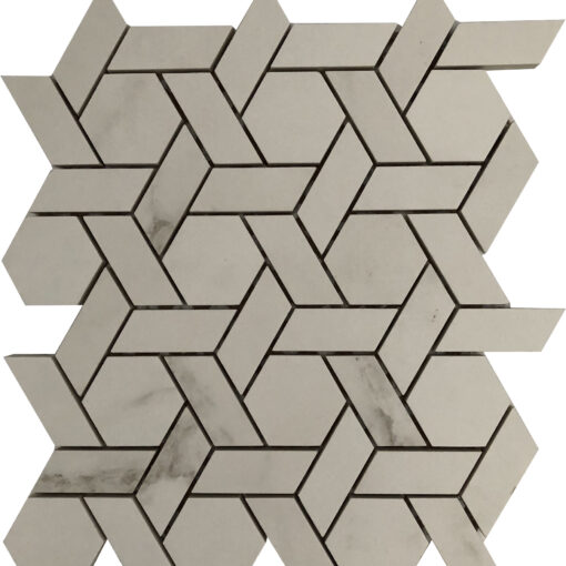 carrara doors framed hex mosaic