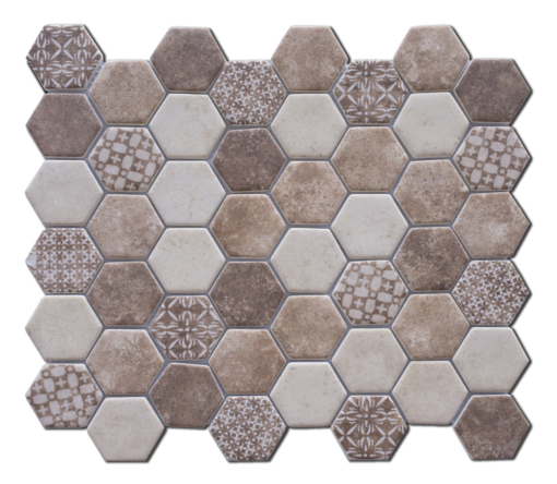 concrete brown glass blend mosaic