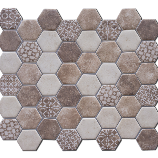 concrete brown glass blend mosaic