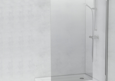 TATSS1000 waterfall wall mounted shower screen 1000 x 2000 mm