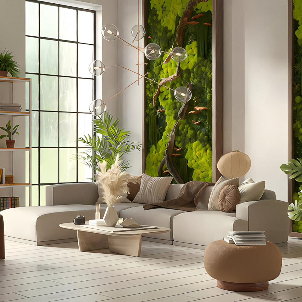 A closer look at Modern Green Penthouse Apartment With Built-In Ironing Board And Eco Friendly Interior Design