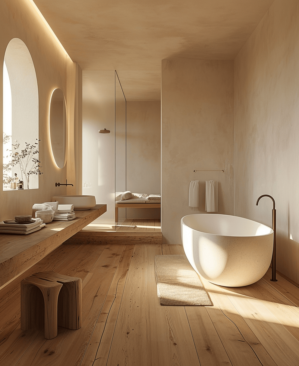 japandi: the rising interior design trend | room by room guide | japandi bathroom