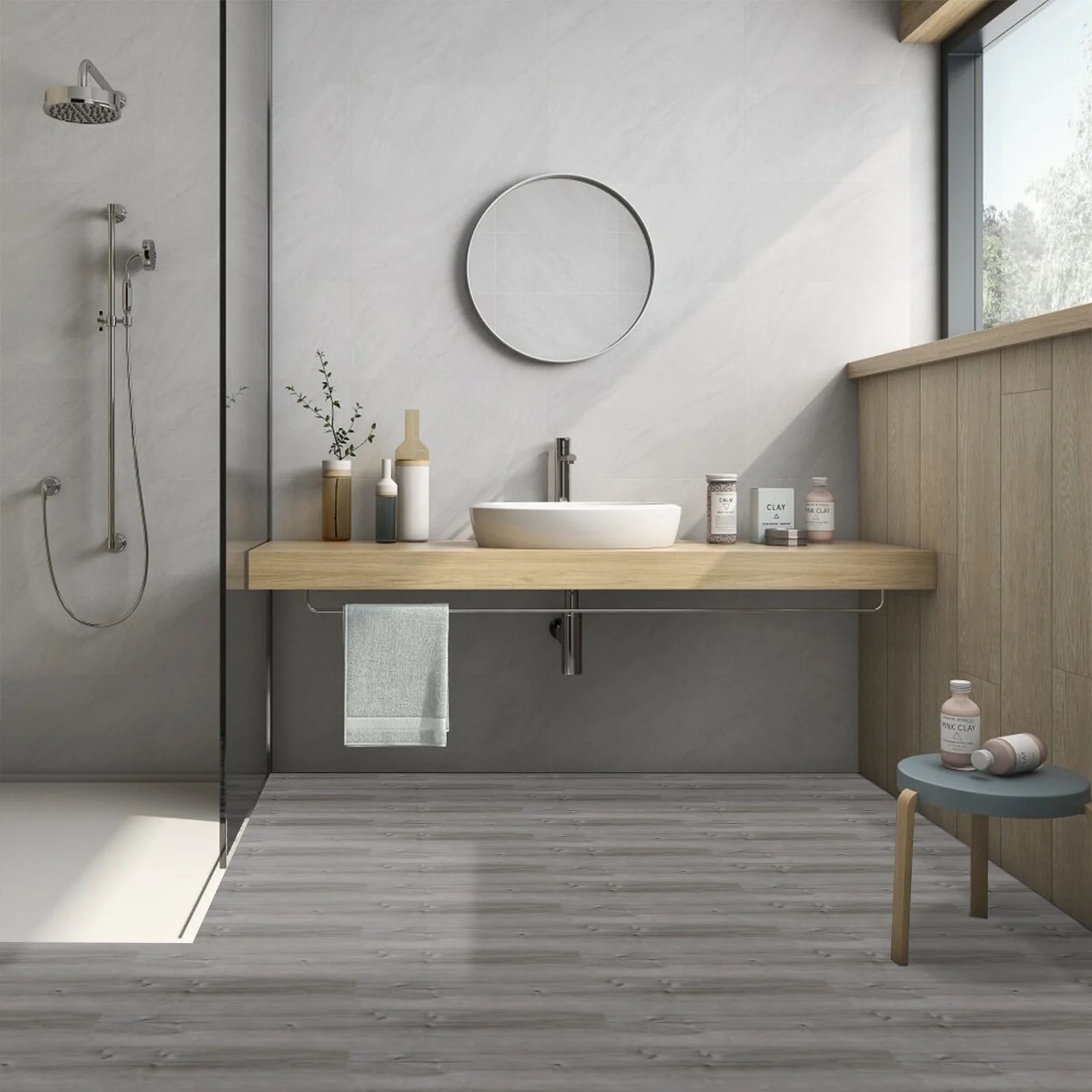 tiles for renters: easy options that won’t break the lease | bathroom floor tile | vinyl floor bathroom