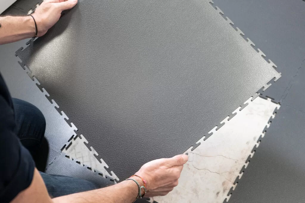 tiles for renters: easy options that won’t break the lease | interlocking vinyl floor tiles
