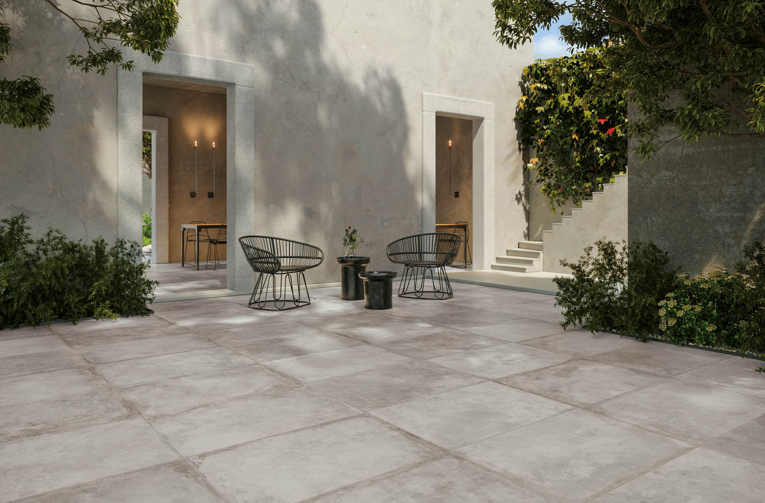 Slip resistant outdoor tiles
