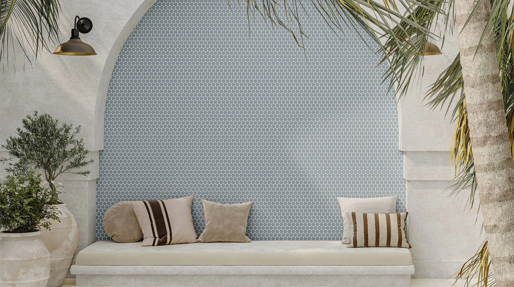 Blue mosaic tiles | splashback tiles | kitchen | bathroom | outdoor wall tiles