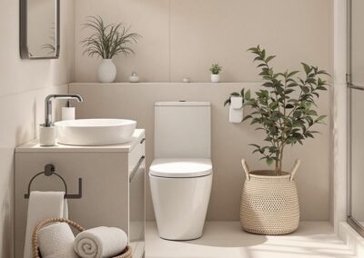 Kitchen & bathroom designs | neutral bathroom | beige | minimalistic bathroom aesthetic