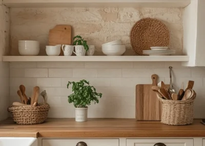 Kitchen & bathroom designs | neutral kitchen | beige | minimalistic kitchen aesthetic | wood countertops