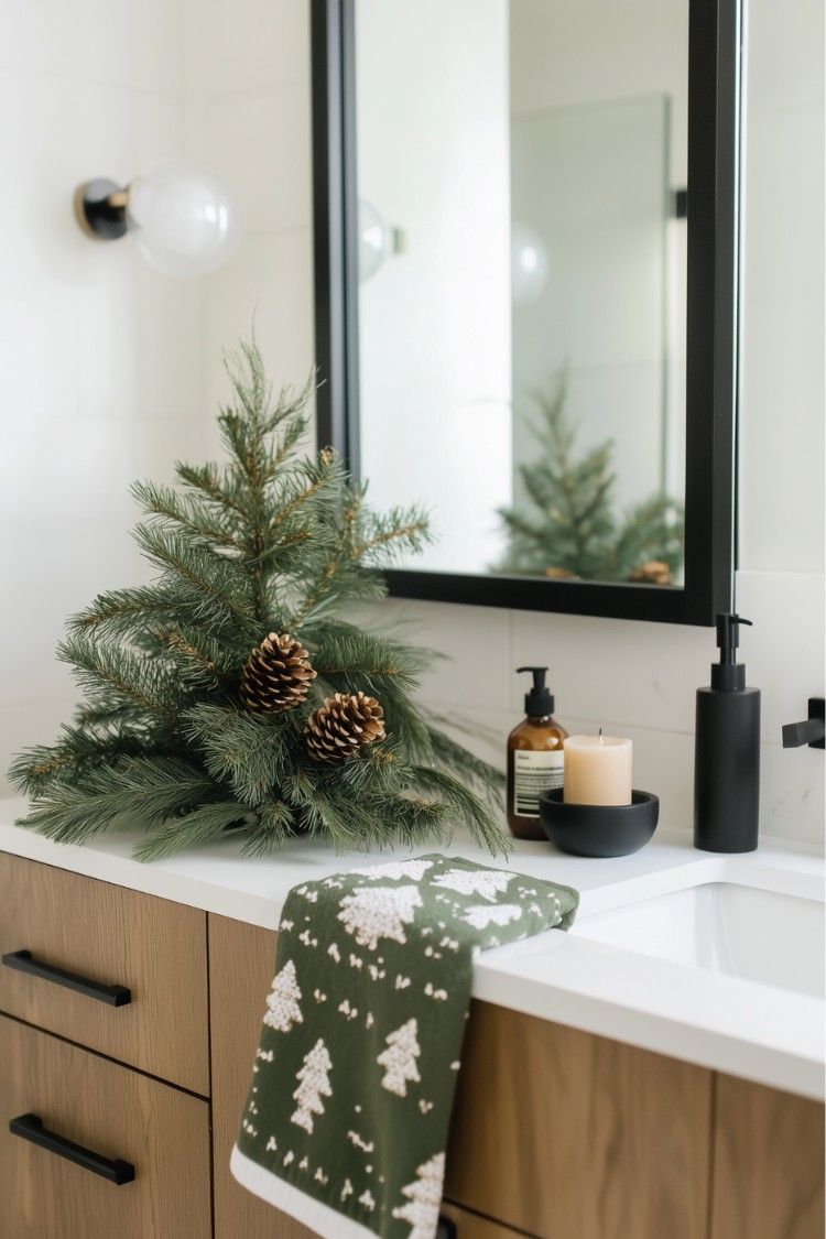 bathroom christmas decor ideas festive inspiration