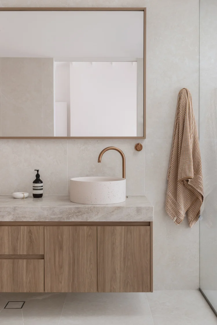 bathroom renovation inspiration | gold taps and bathroom accessories