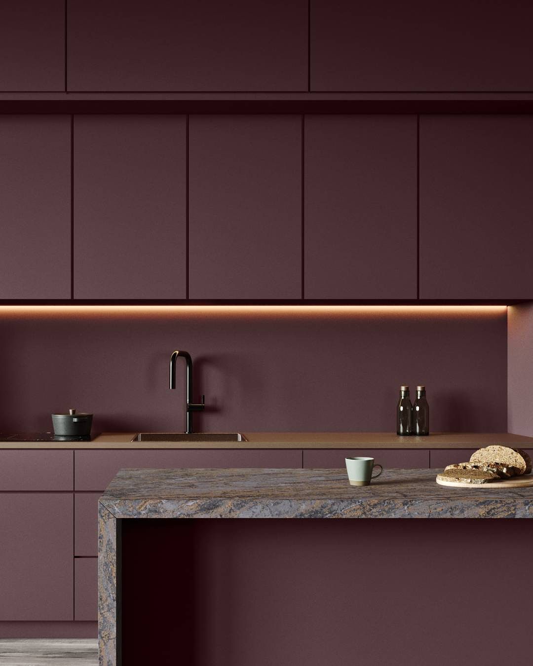 aubergine interior design colour