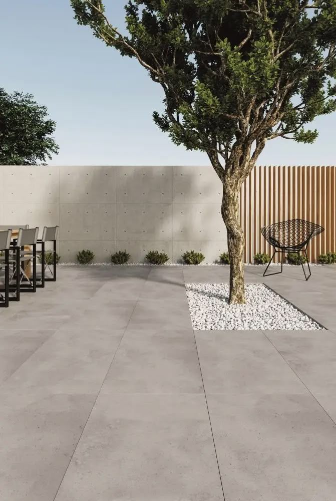 large format slip-resistant outdoor tiles