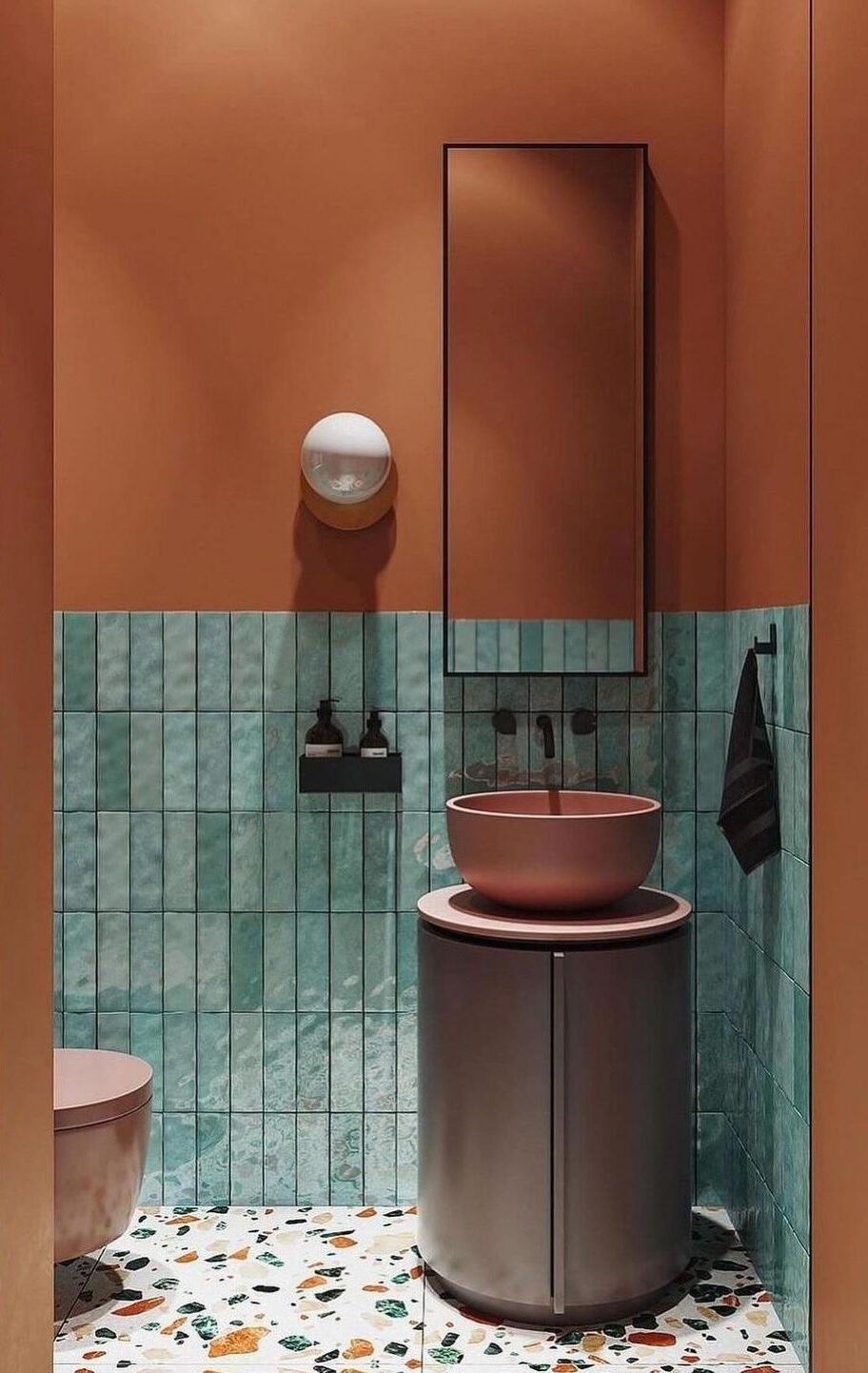 bold small bathroom design