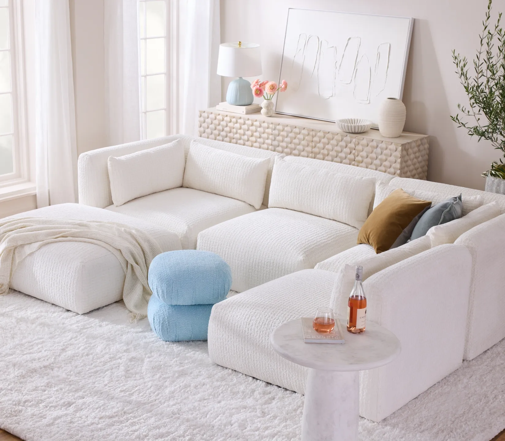 How to Incorporate Pantone Colour of the Year 2026 Cloud Dancer Into Your Interior Design : furniture and soft decor