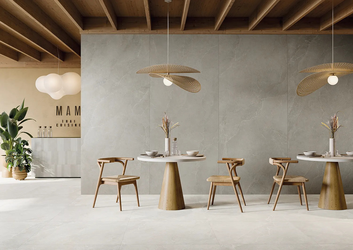 matt tiles used in modern commercial project restaurant cafe