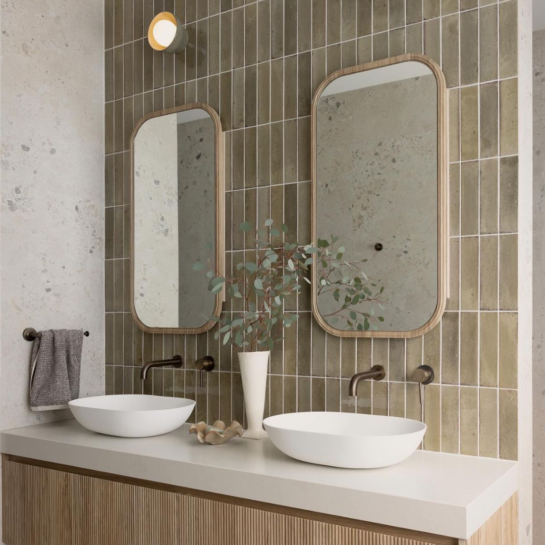 the bathroom trio lighting, tiles & tapware