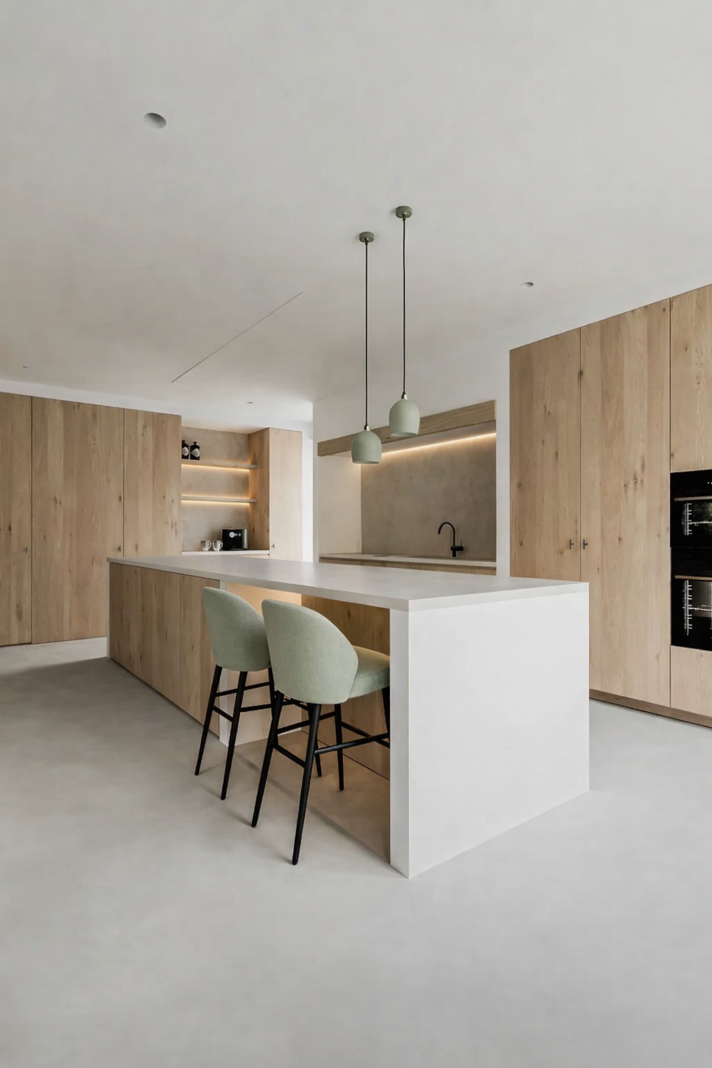 kitchen with neutral base palette and subtle trendy colourful accents