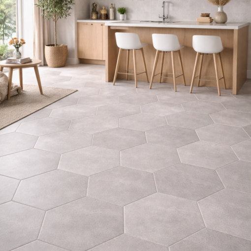 varese hexagon cenere 520 x 600 mm
