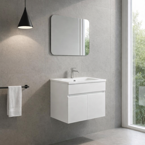 ZWWH600 tulsa 610 basin + zambezi wall hung vanity unit white