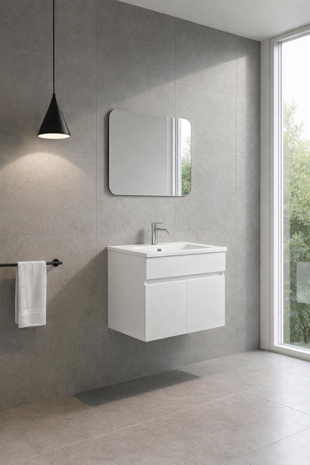 ZWWH600 tulsa 610 basin + zambezi wall hung vanity unit white