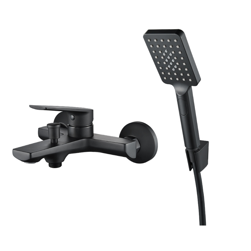 vita exposed bath mixer double black