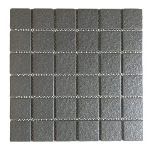 CHARCOAL TEXTURED UNGLAZED PORCELAIN MOSAIC 45X45X5MM