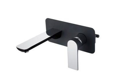 BIJ211169 bijiou geneva – basin spout with cover plate chrome/matt black